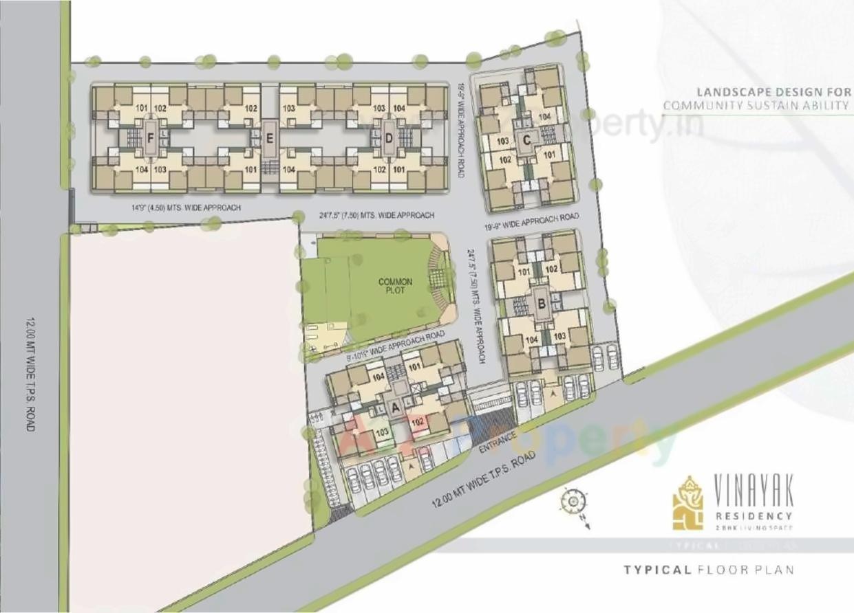 Layout of real estate project Vinayak Residency located at Saij, Gandhinagar, Gujarat