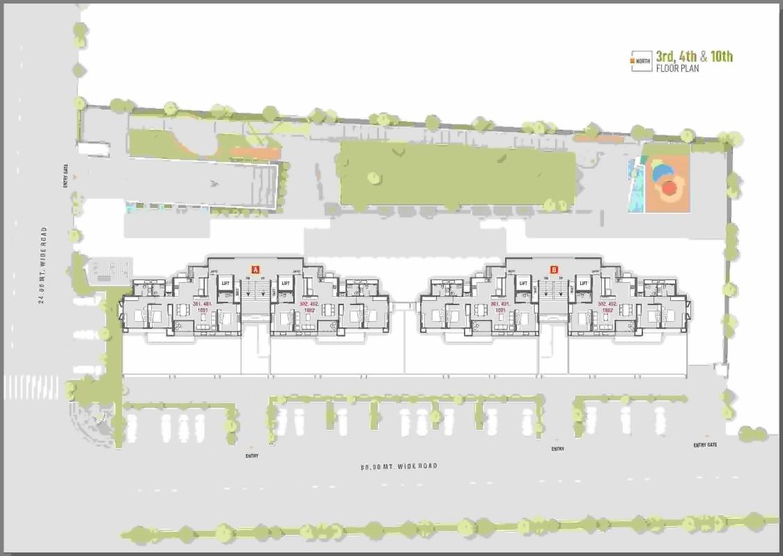 Layout of real estate project Vinayak Skydeck located at Raisan, Gandhinagar, Gujarat