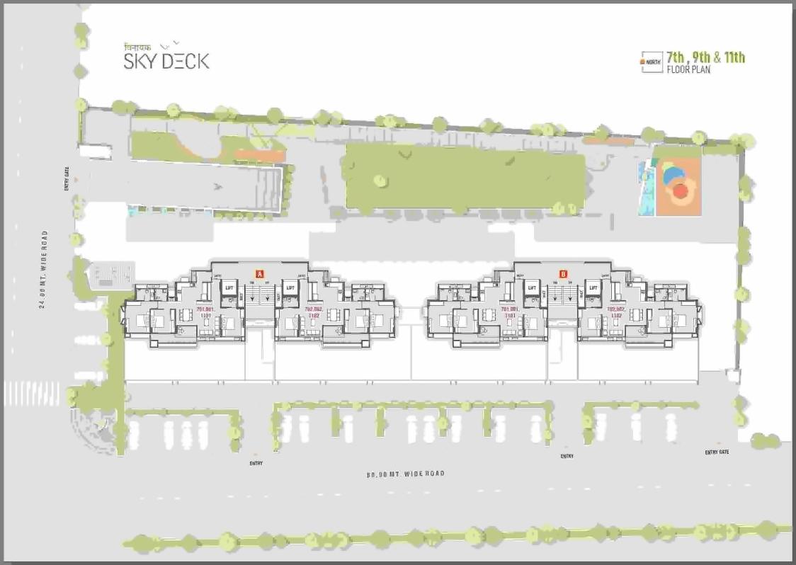 Layout of real estate project Vinayak Skydeck located at Raisan, Gandhinagar, Gujarat