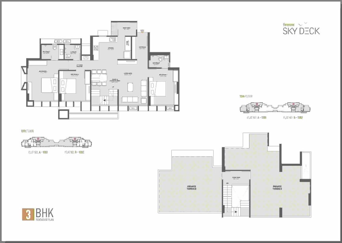 Layout of real estate project Vinayak Skydeck located at Raisan, Gandhinagar, Gujarat