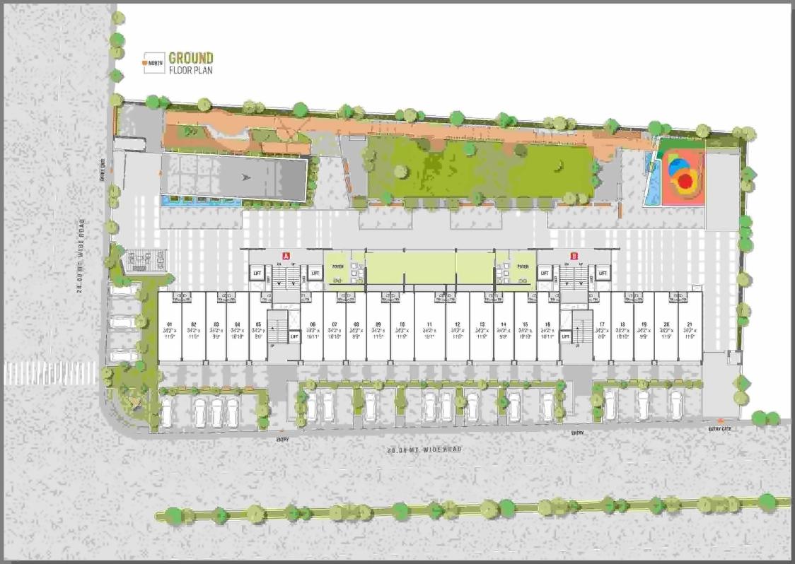 Layout of real estate project Vinayak Skydeck located at Raisan, Gandhinagar, Gujarat