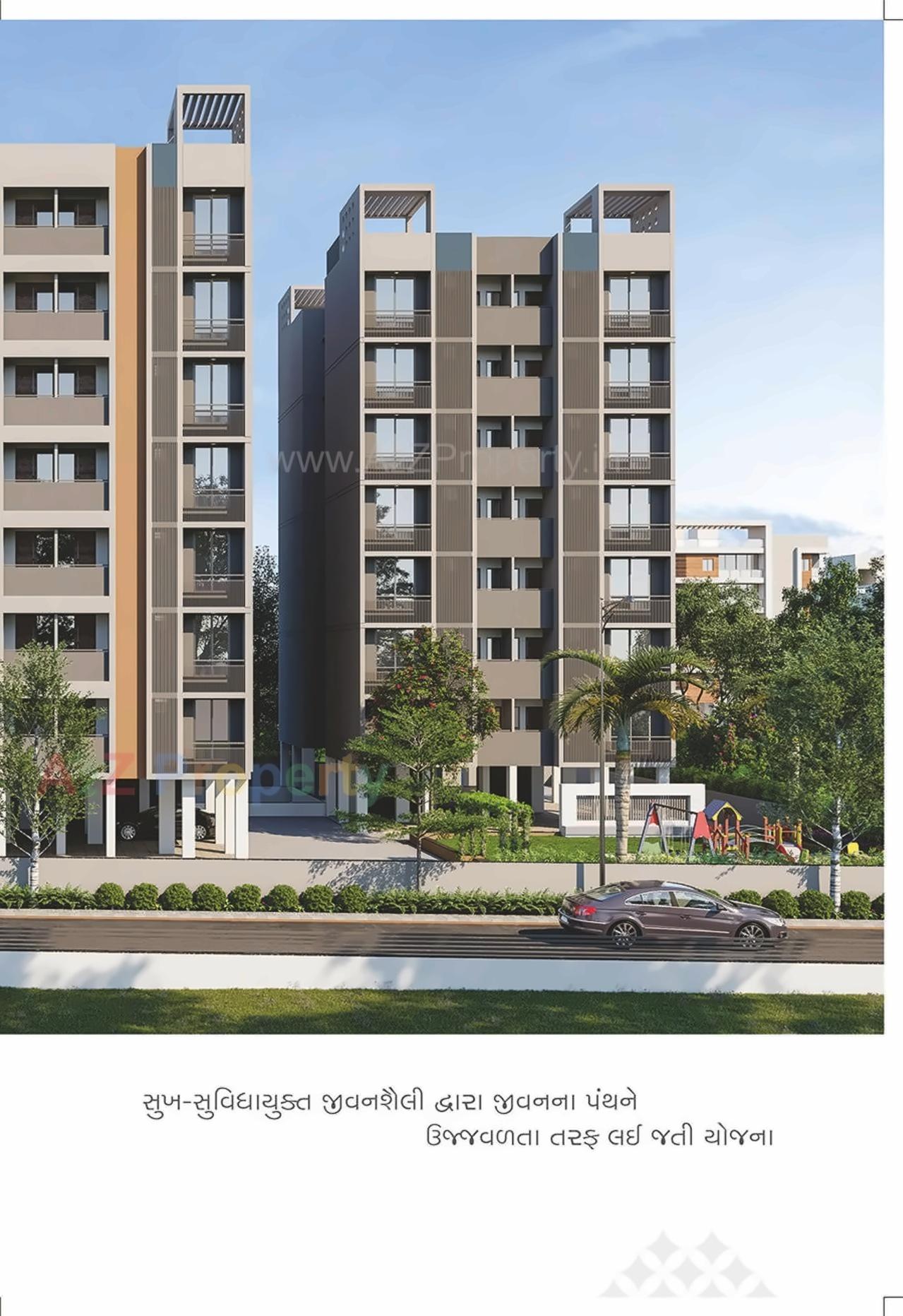 3D Elevation of real estate project Visat Royal located at Pethapur, Gandhinagar, Gujarat