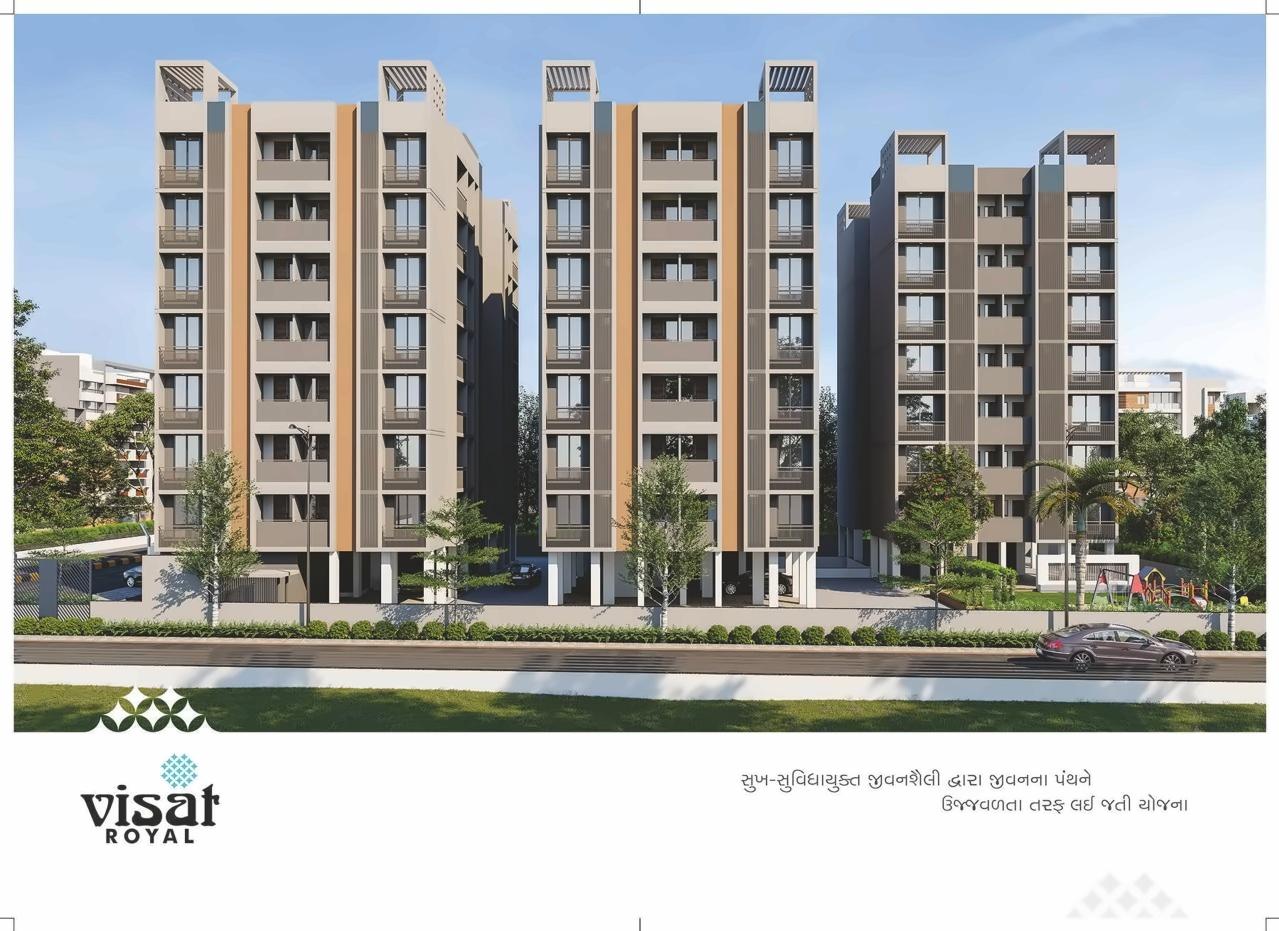 3D Elevation of real estate project Visat Royal located at Pethapur, Gandhinagar, Gujarat