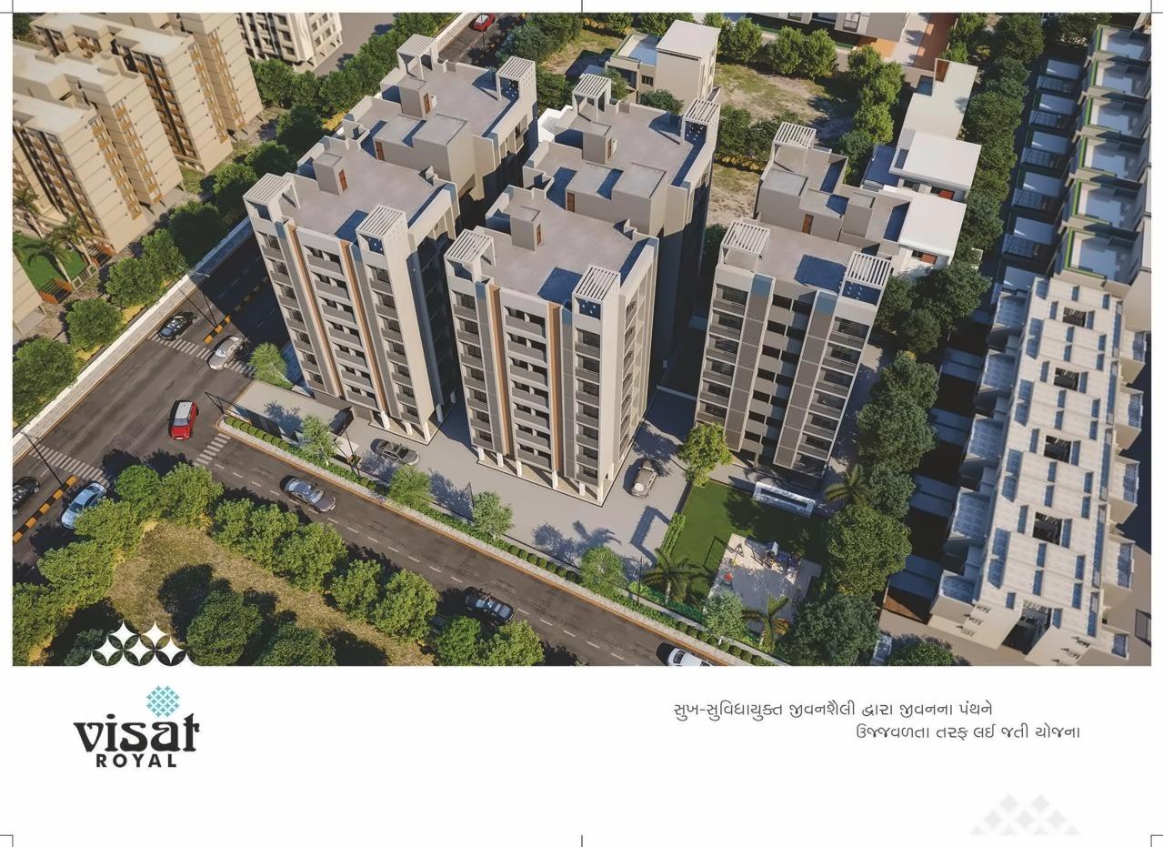 3D Elevation of real estate project Visat Royal located at Pethapur, Gandhinagar, Gujarat