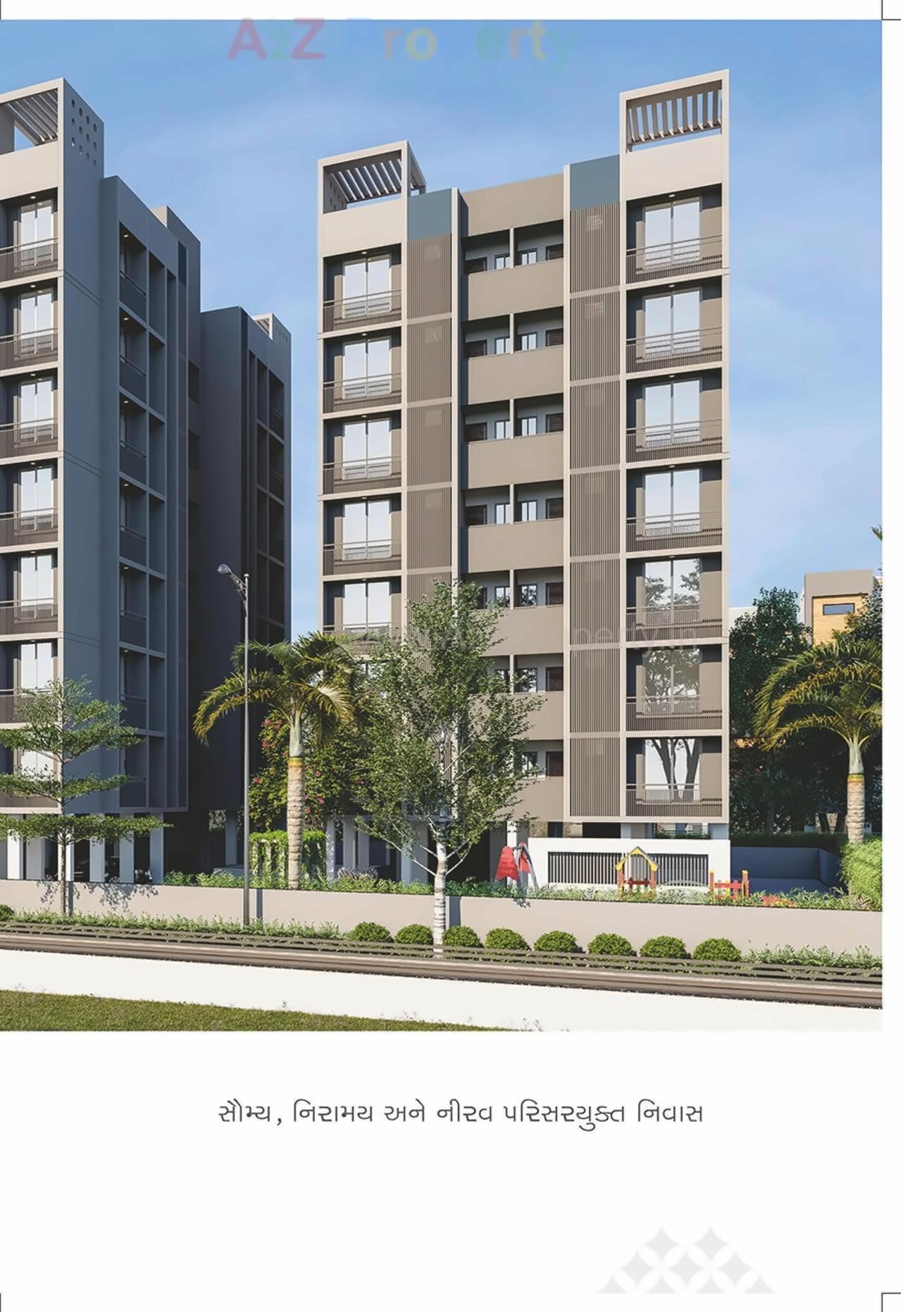 3D Elevation of real estate project Visat Royal located at Pethapur, Gandhinagar, Gujarat