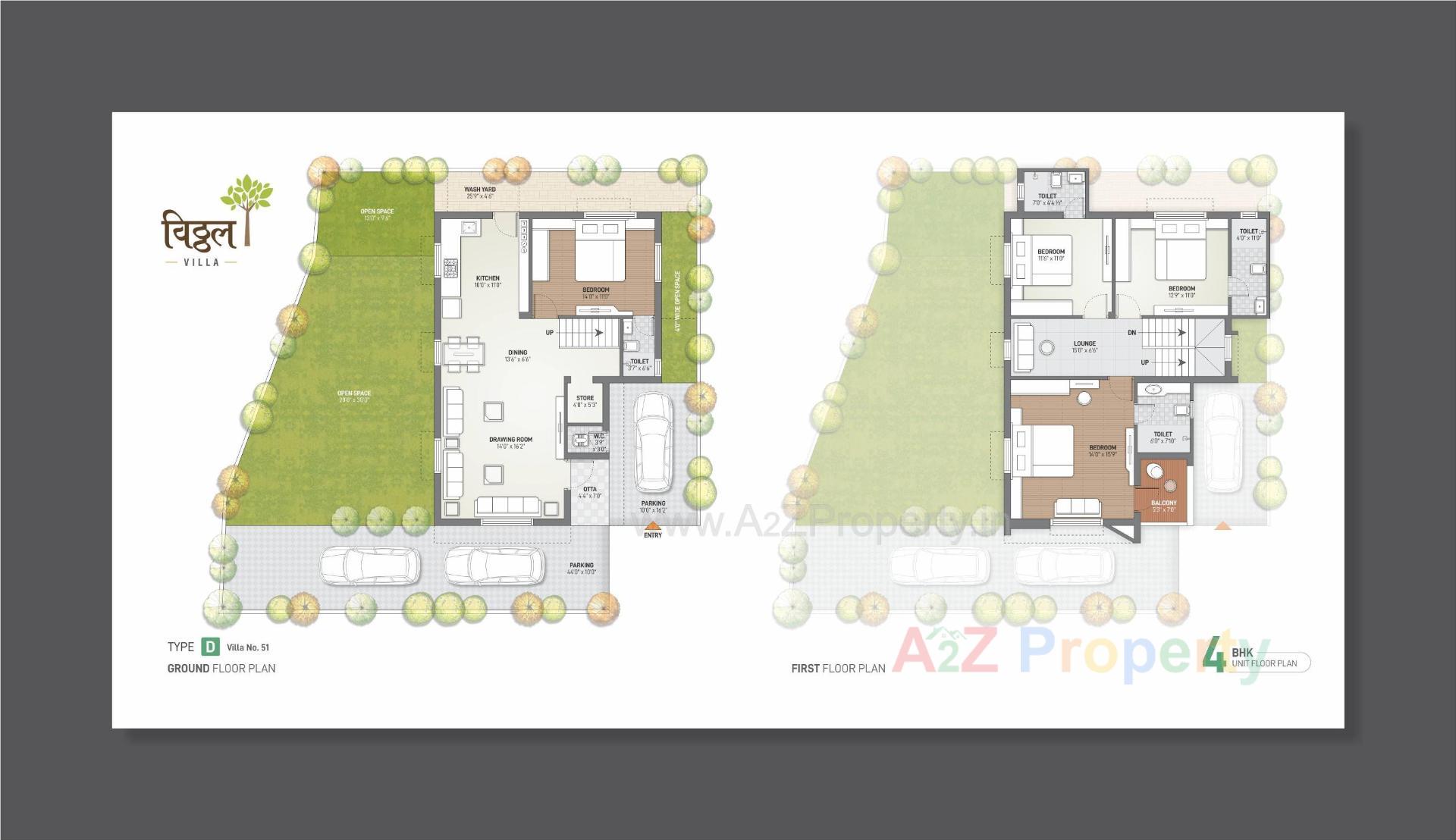 Layout of real estate project Vitthal Villa located at Kalol, Gandhinagar, Gujarat
