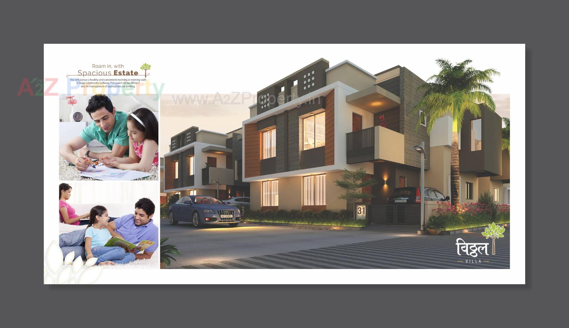 3D Elevation of real estate project Vitthal Villa located at Kalol, Gandhinagar, Gujarat