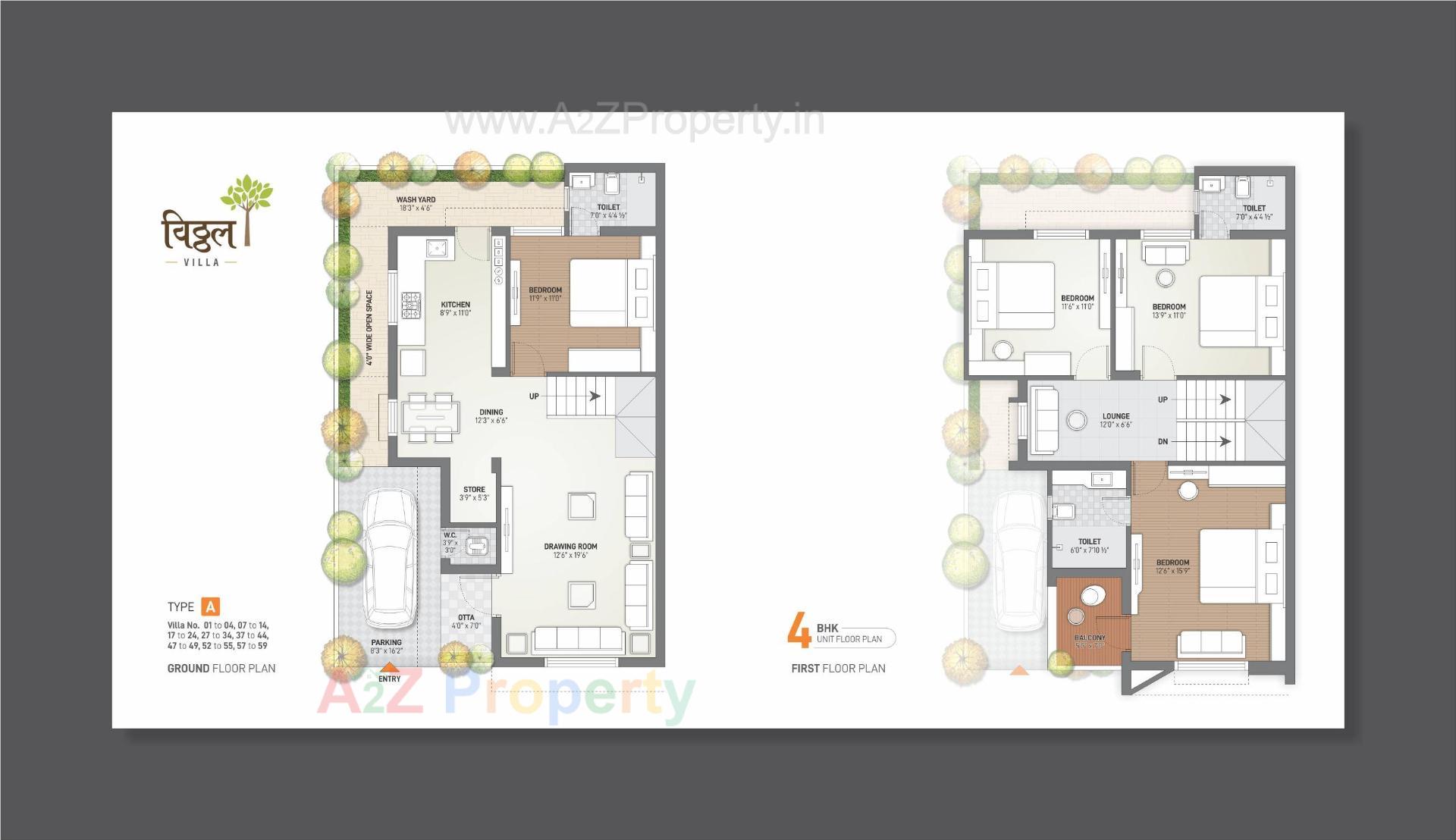 Layout of real estate project Vitthal Villa located at Kalol, Gandhinagar, Gujarat