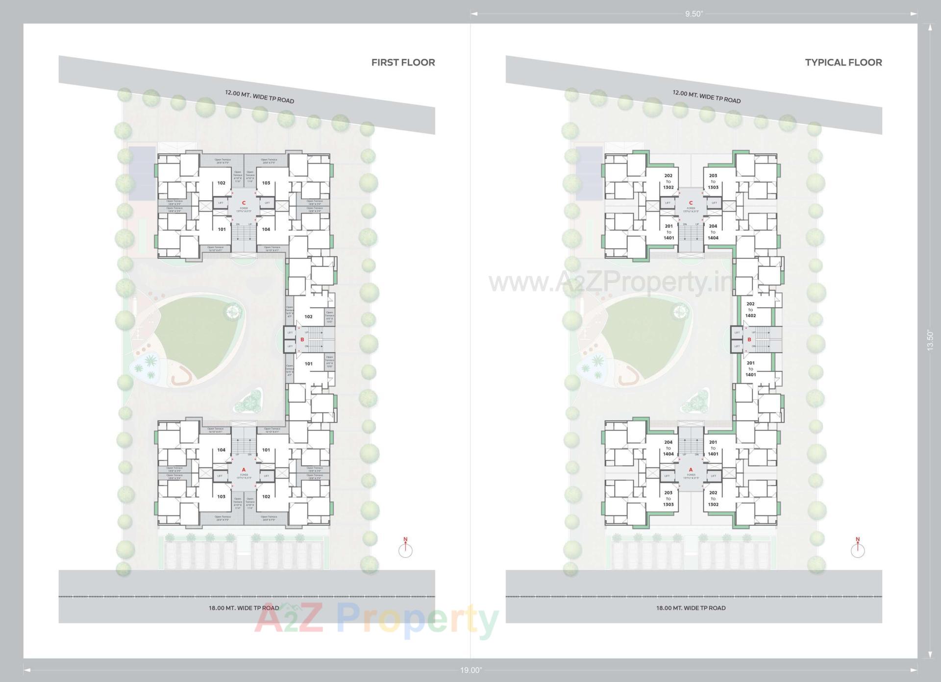 Layout of real estate project Vivaan Elementos located at Zundal, Gandhinagar, Gujarat