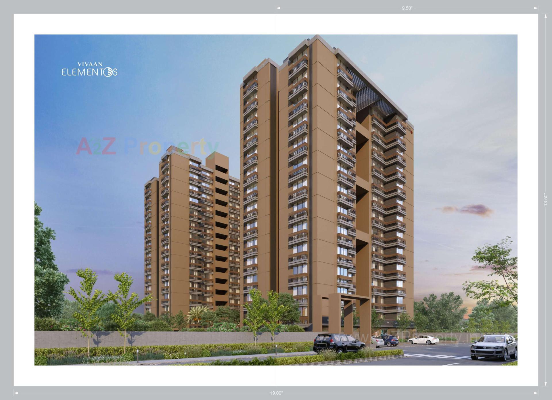 3D Elevation of real estate project Vivaan Elementos located at Zundal, Gandhinagar, Gujarat