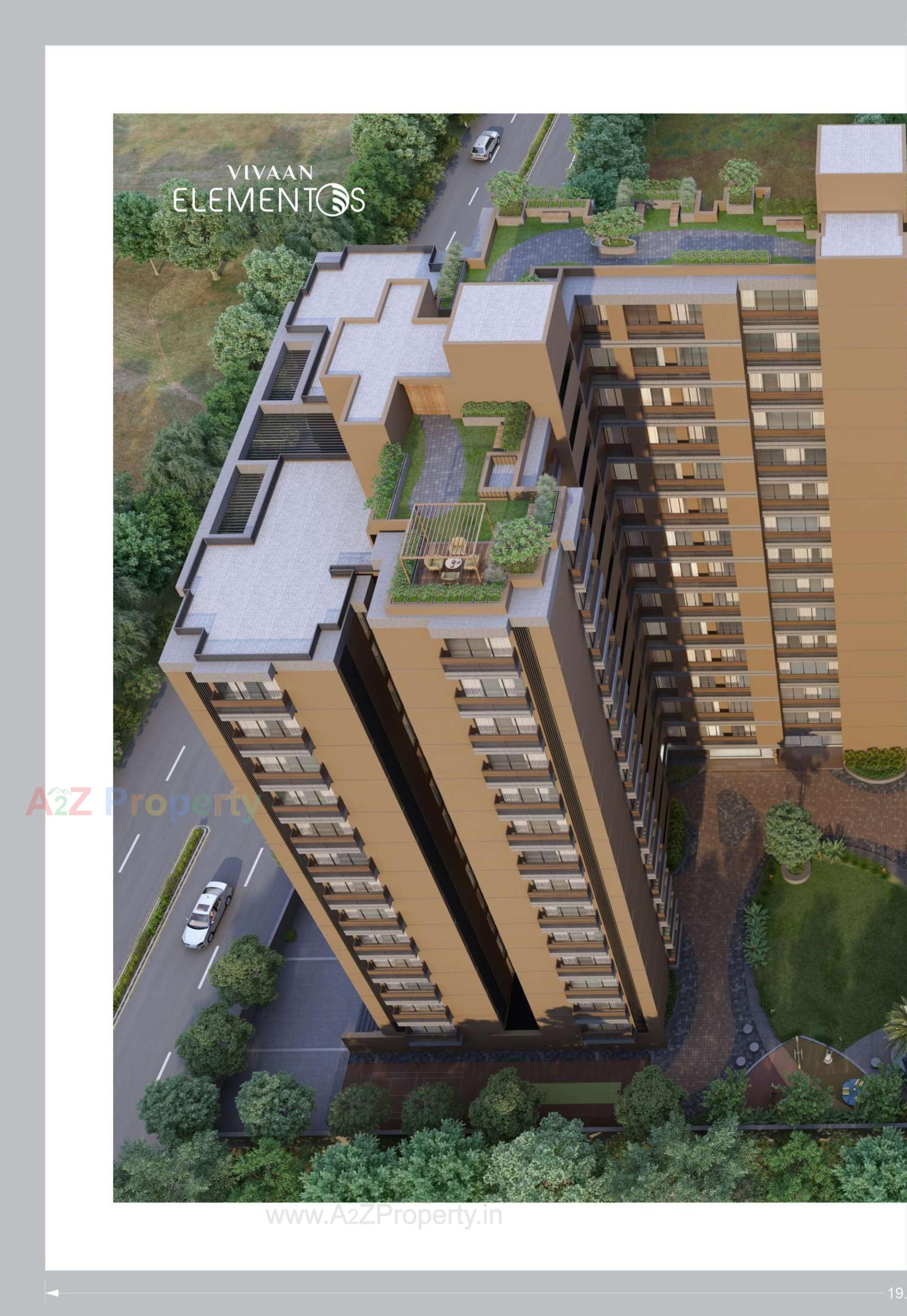 3D Elevation of real estate project Vivaan Elementos located at Zundal, Gandhinagar, Gujarat