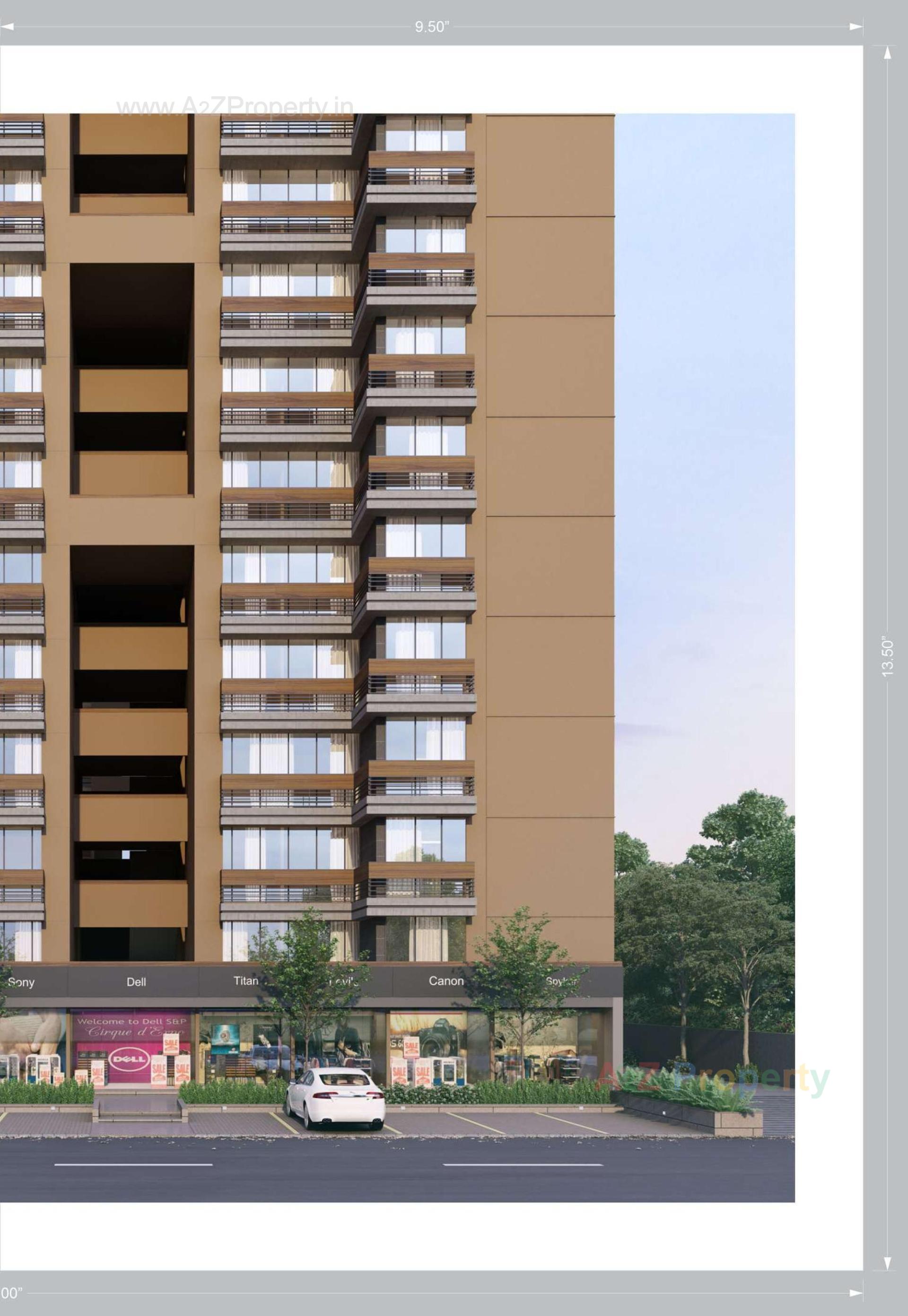 3D Elevation of real estate project Vivaan Elementos located at Zundal, Gandhinagar, Gujarat