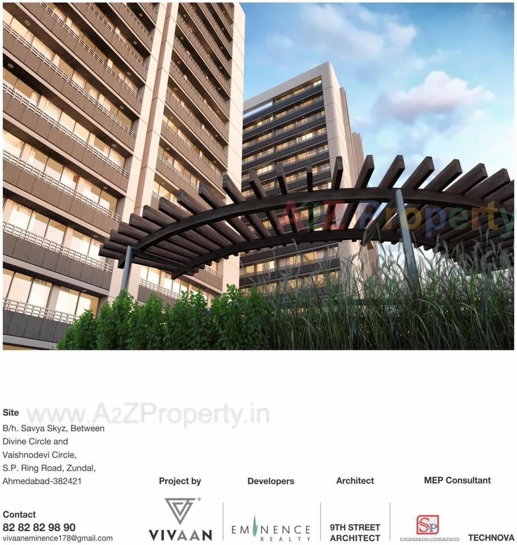 3D Elevation of real estate project Vivaan Eminence located at Zundal, Gandhinagar, Gujarat