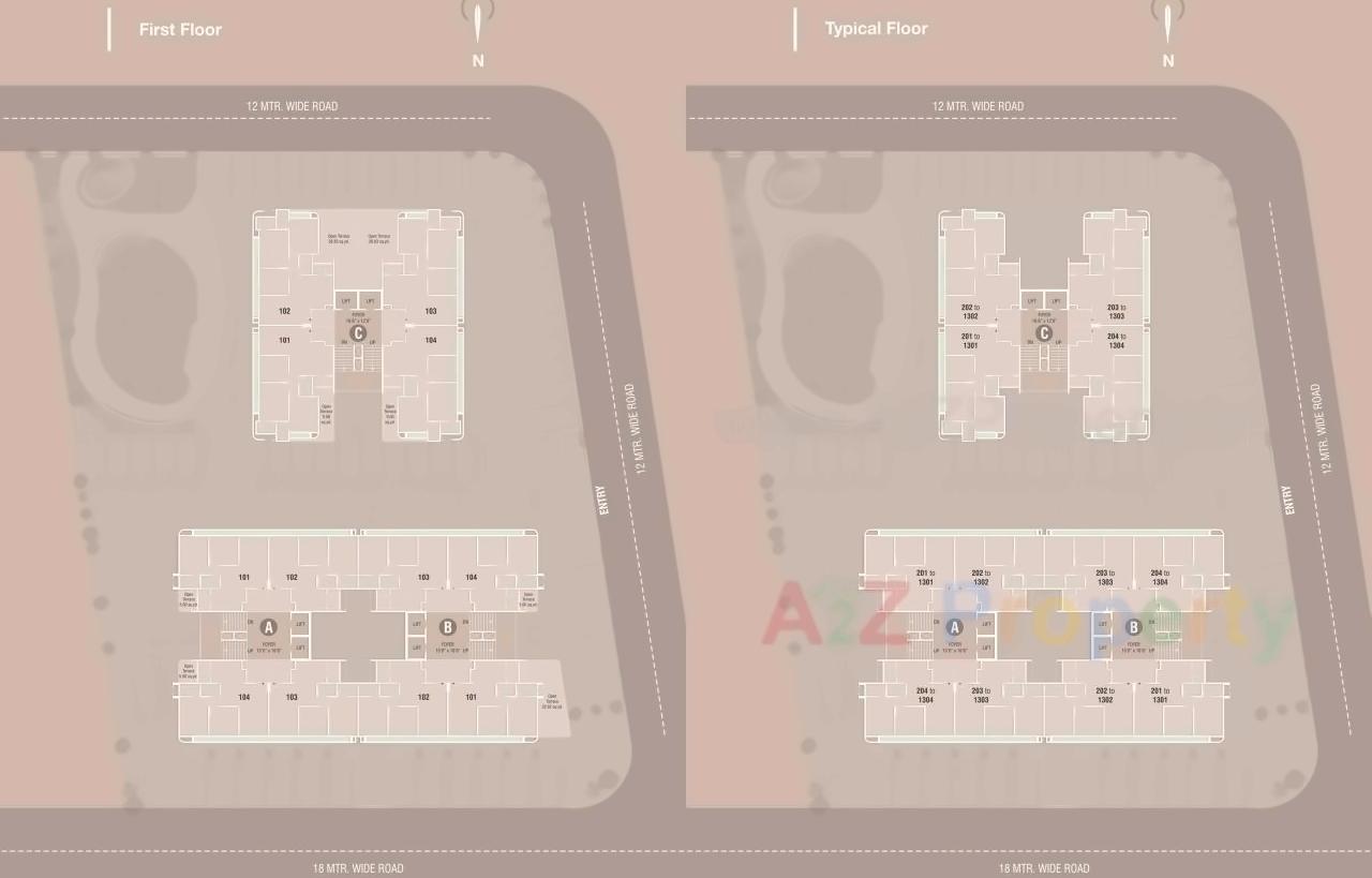 Layout of real estate project Vivaan Eminence located at Zundal, Gandhinagar, Gujarat
