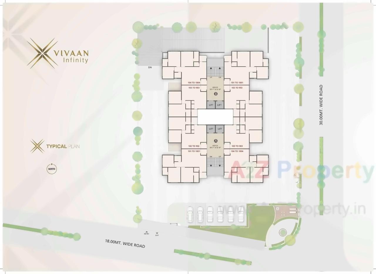 Layout of real estate project Vivaan Infinity located at Ahmedabad, Gandhinagar, Gujarat