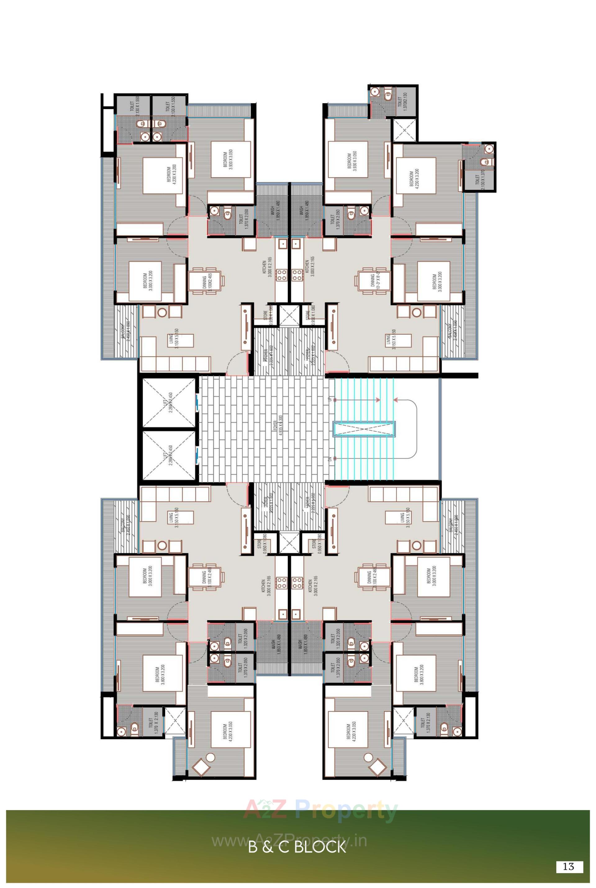 Layout of real estate project Vivaan Oliver located at Zundal, Gandhinagar, Gujarat