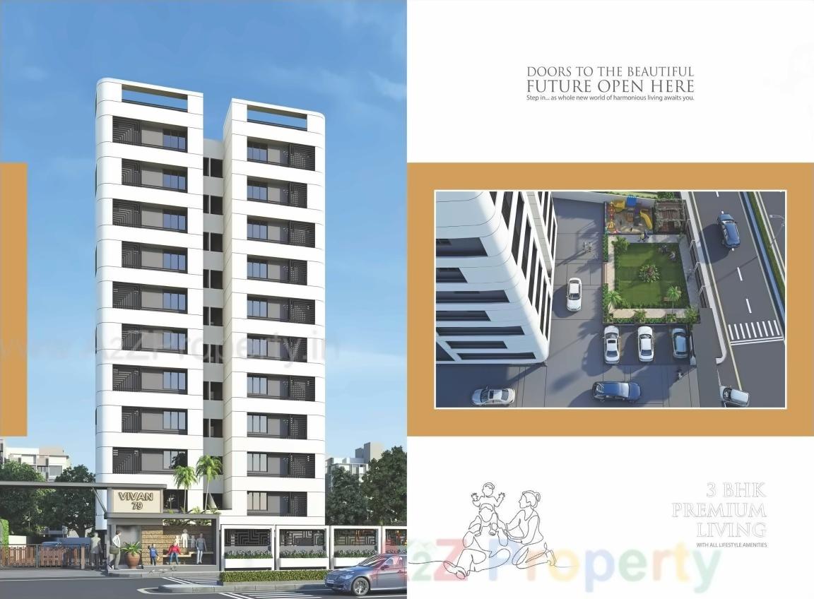 3D Elevation of real estate project Vivan located at Zundal, Gandhinagar, Gujarat