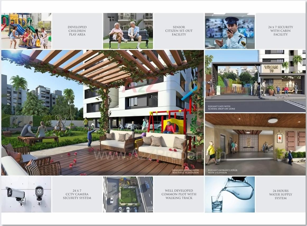 3D Elevation of real estate project Vivan located at Zundal, Gandhinagar, Gujarat
