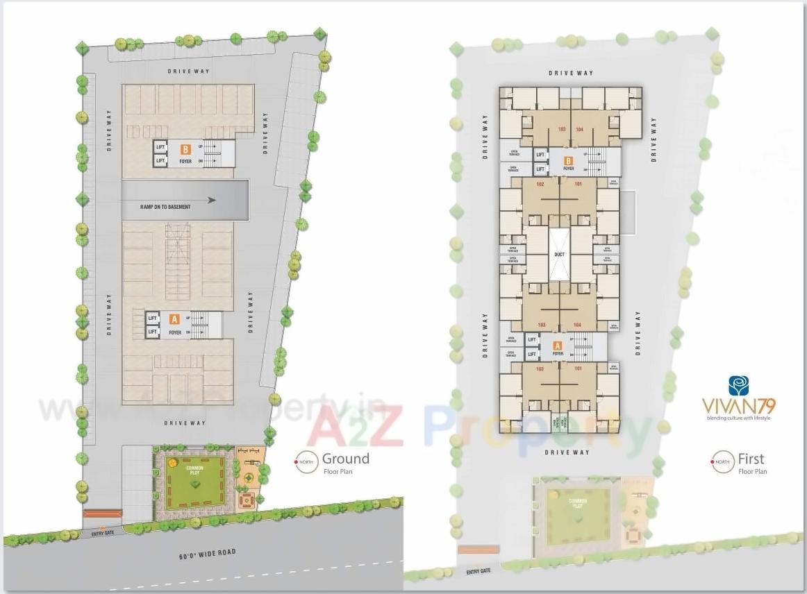 Layout of real estate project Vivan located at Zundal, Gandhinagar, Gujarat