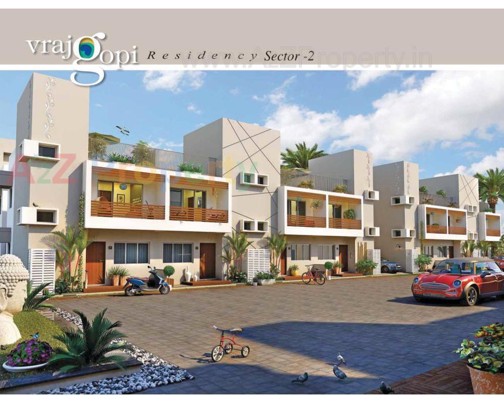 3D Elevation of real estate project Vraj Gopi Residency located at Dehgam, Gandhinagar, Gujarat