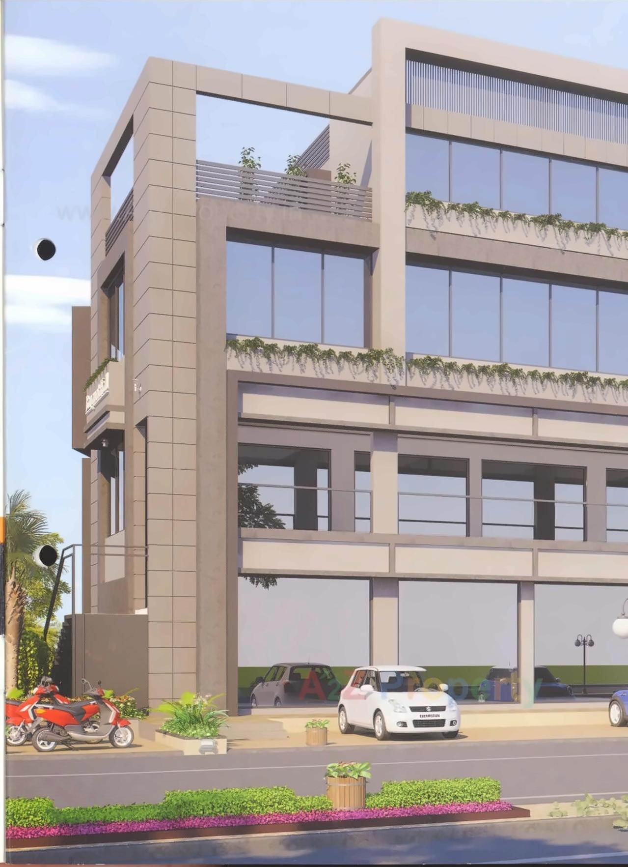 3D Elevation of real estate project Vraj Icon located at Kalol, Gandhinagar, Gujarat
