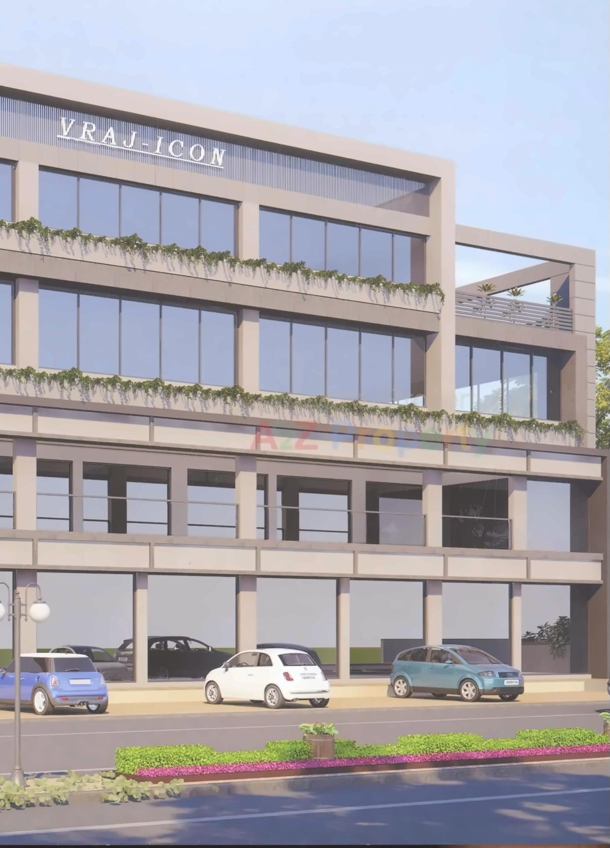 3D Elevation of real estate project Vraj Icon located at Kalol, Gandhinagar, Gujarat
