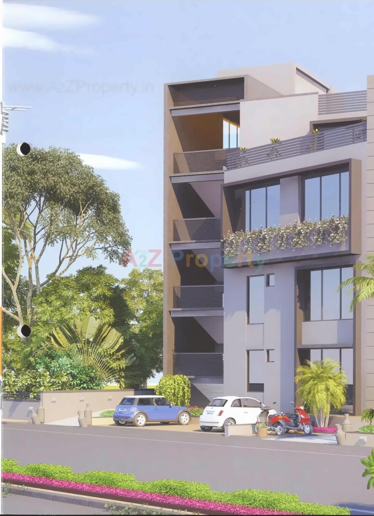 3D Elevation of real estate project Vraj Icon located at Kalol, Gandhinagar, Gujarat