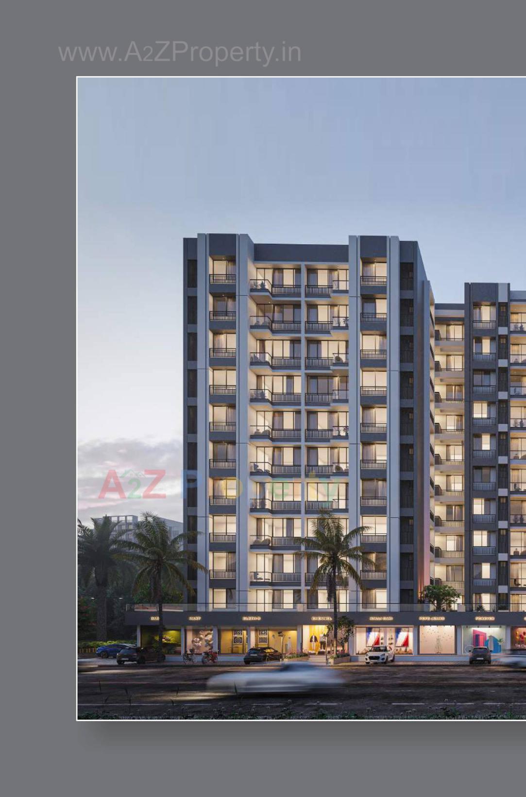 3D Elevation of real estate project Vraj Sapphire located at Randesan, Gandhinagar, Gujarat