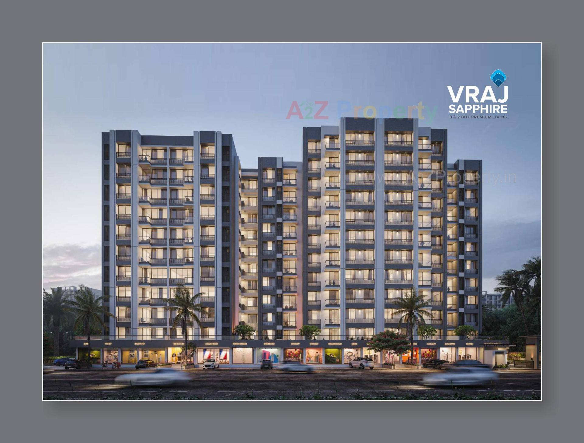 3D Elevation of real estate project Vraj Sapphire located at Randesan, Gandhinagar, Gujarat