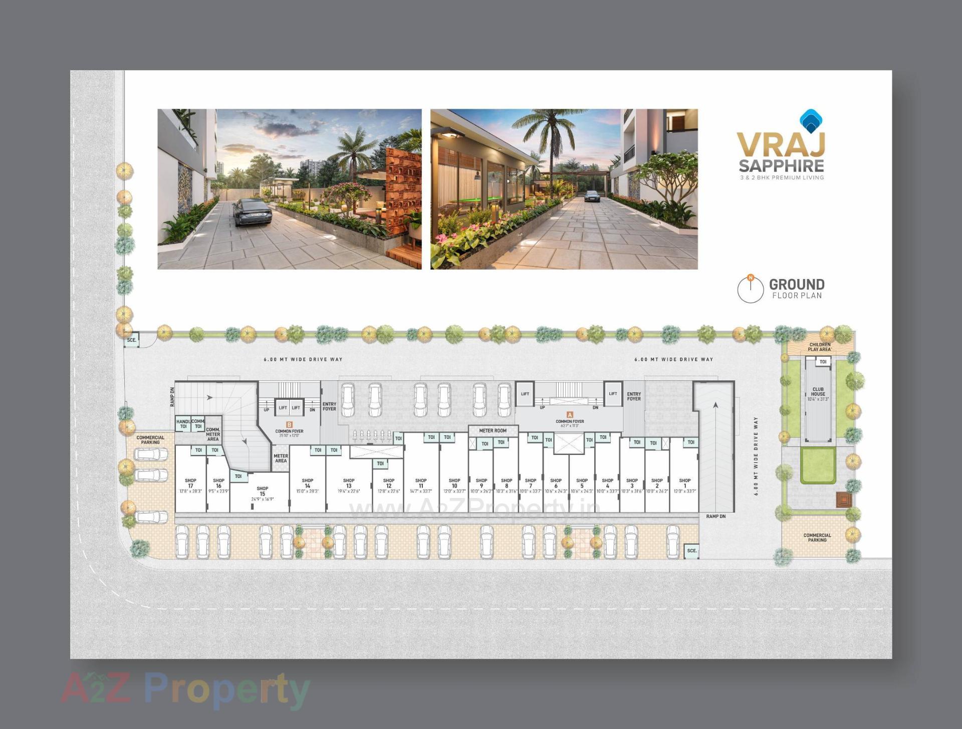 Layout of real estate project Vraj Sapphire located at Randesan, Gandhinagar, Gujarat