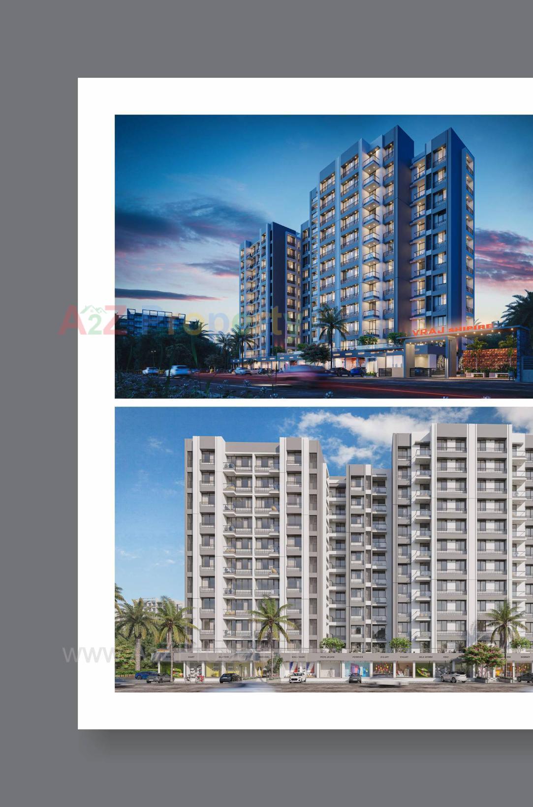 3D Elevation of real estate project Vraj Sapphire located at Randesan, Gandhinagar, Gujarat