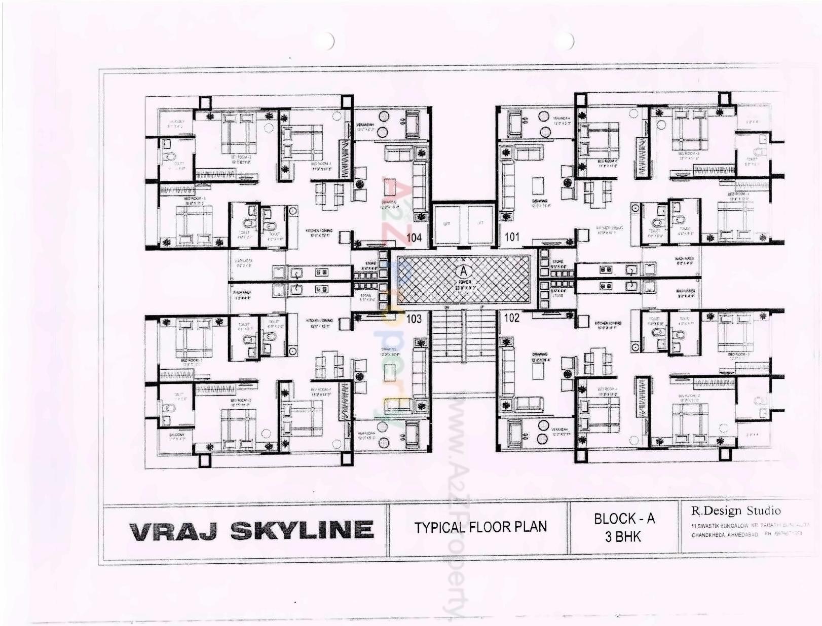 Layout of real estate project Vraj Skyline located at Gandhinagar, Gandhinagar, Gujarat