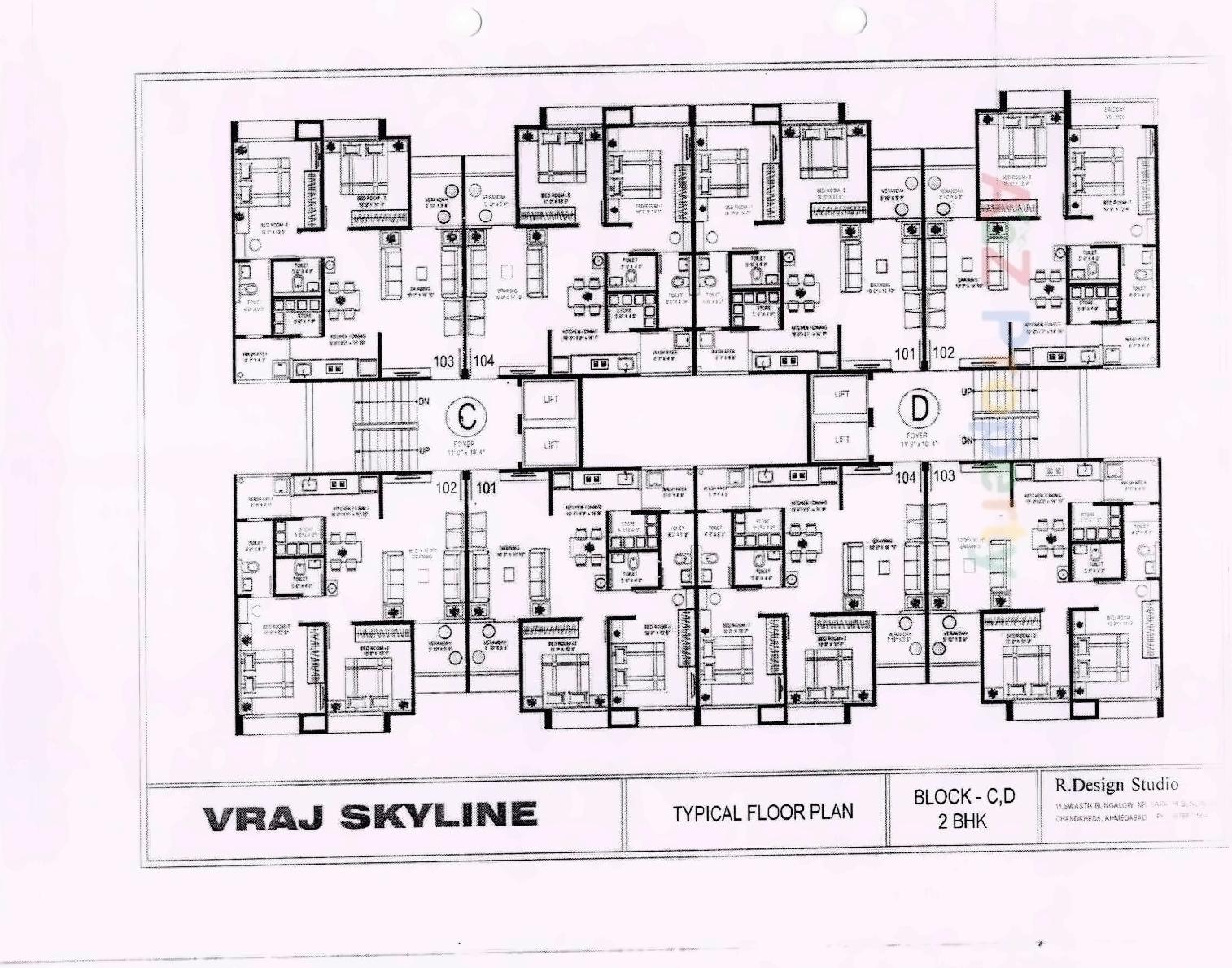 Layout of real estate project Vraj Skyline located at Gandhinagar, Gandhinagar, Gujarat