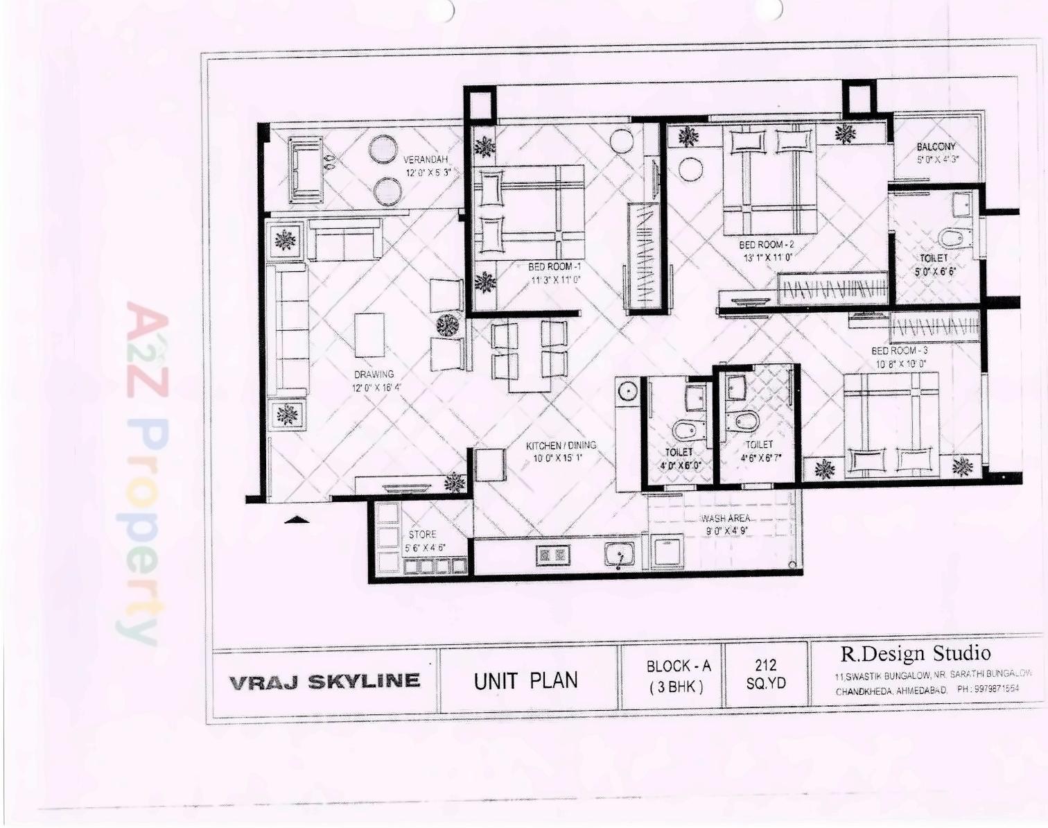 Layout of real estate project Vraj Skyline located at Gandhinagar, Gandhinagar, Gujarat