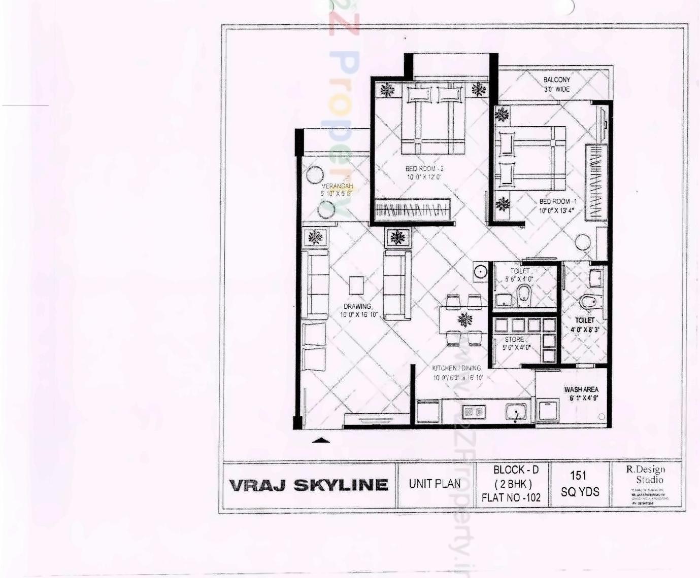Layout of real estate project Vraj Skyline located at Gandhinagar, Gandhinagar, Gujarat