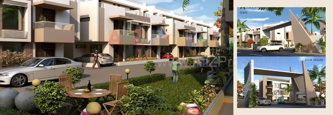 3D Elevation of real estate project Vrundavan Bunglows located at Nana-chiloda, Gandhinagar, Gujarat