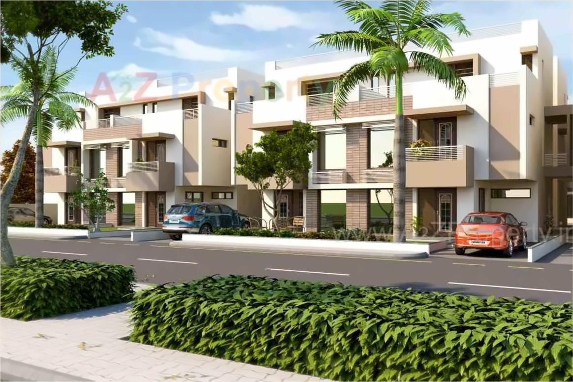 3D Elevation of real estate project Vrundavan Bunglows located at Nana-chiloda, Gandhinagar, Gujarat