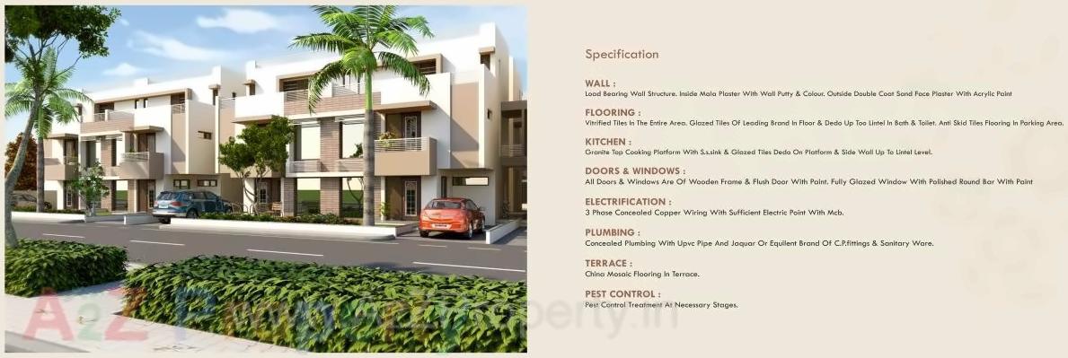 3D Elevation of real estate project Vrundavan Bunglows located at Nana-chiloda, Gandhinagar, Gujarat