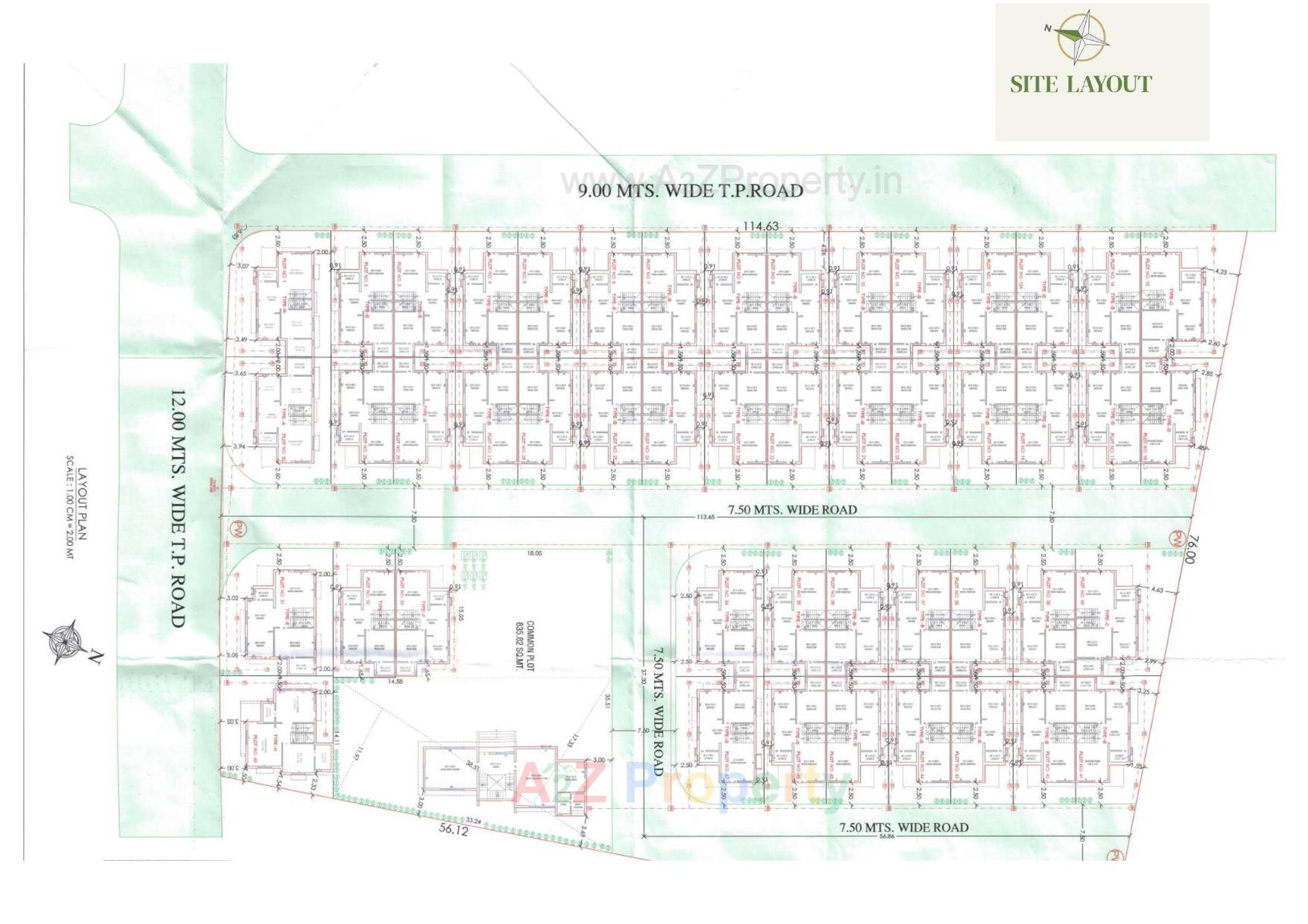 Layout of real estate project Vrundavan Greens located at Pethapur, Gandhinagar, Gujarat