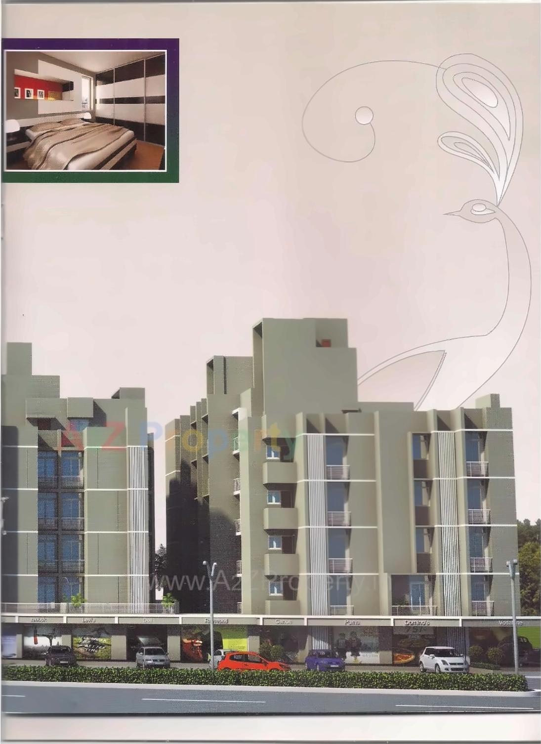 3D Elevation of real estate project Vrundavan Residency located at Sargasan, Gandhinagar, Gujarat