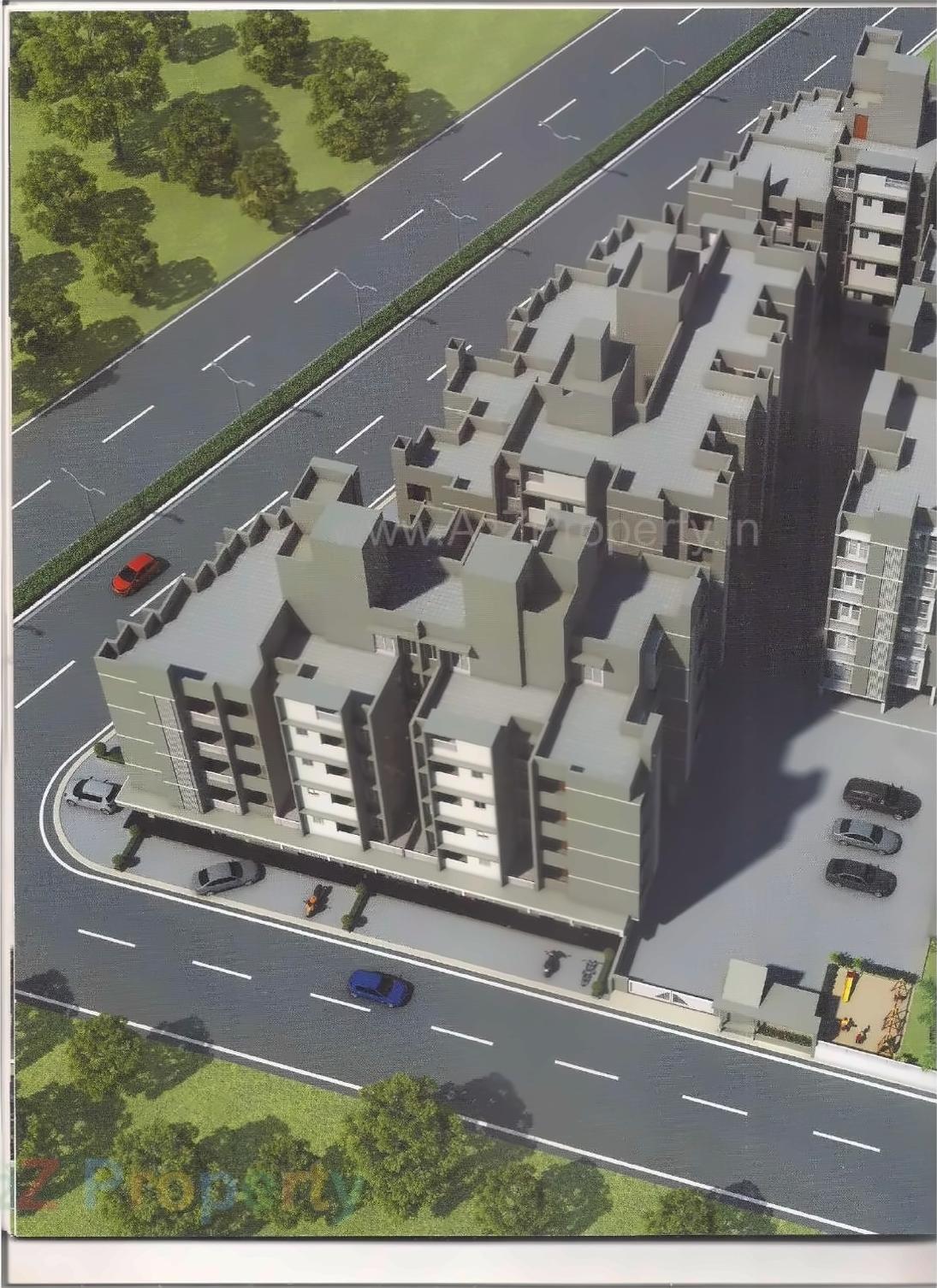 3D Elevation of real estate project Vrundavan Residency located at Sargasan, Gandhinagar, Gujarat