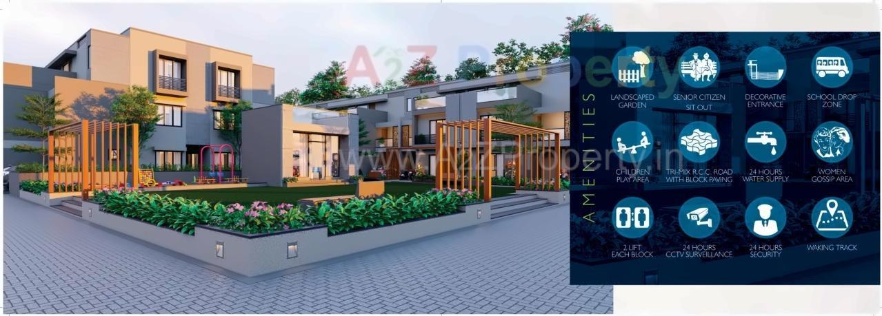 3D Elevation of real estate project Vrundavan Residency located at Vavol, Gandhinagar, Gujarat