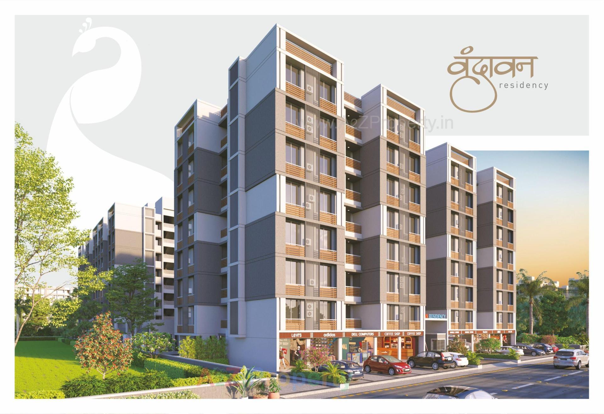 3D Elevation of real estate project Vrundavan Residency located at Borisana, Gandhinagar, Gujarat