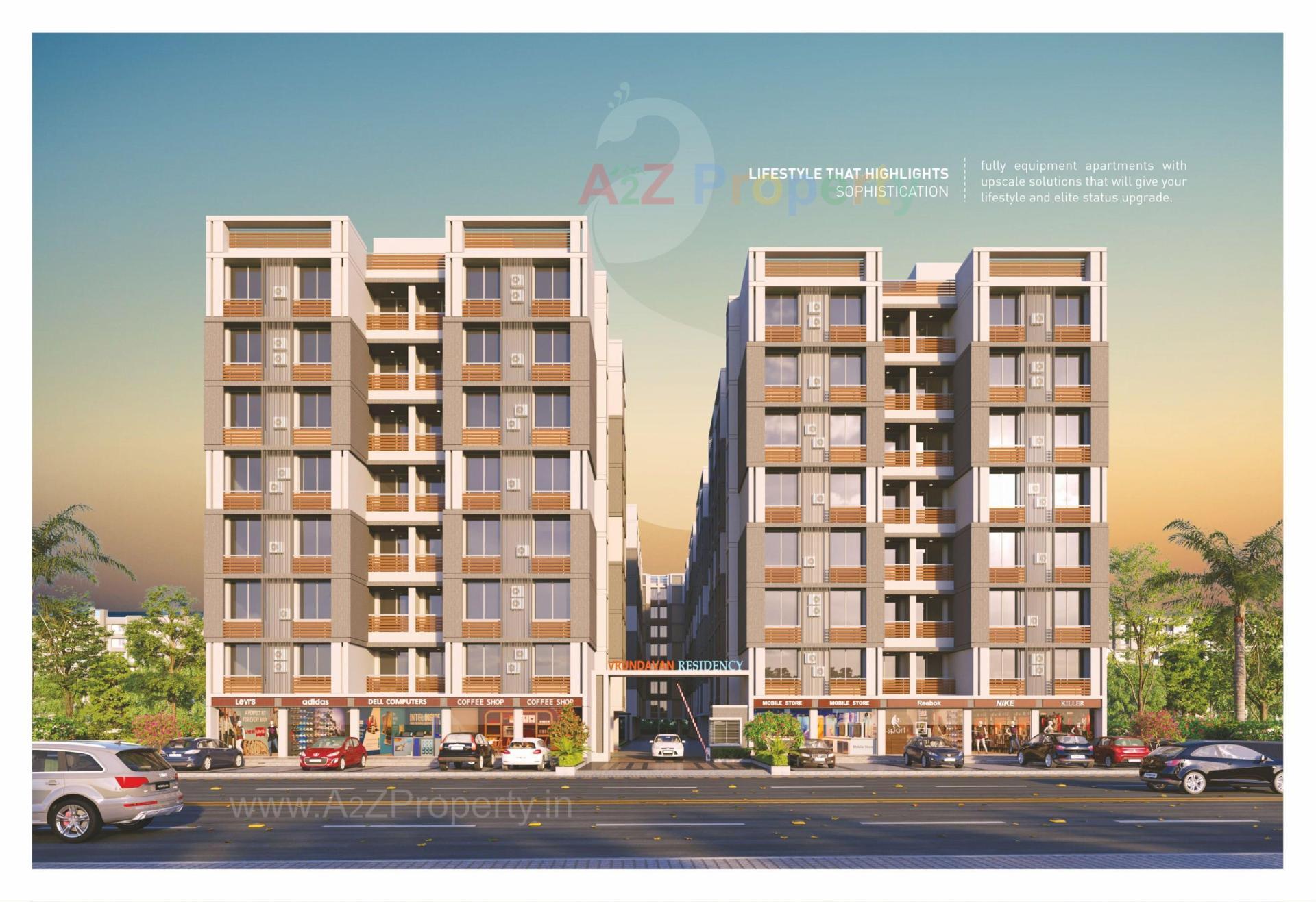 3D Elevation of real estate project Vrundavan Residency located at Borisana, Gandhinagar, Gujarat