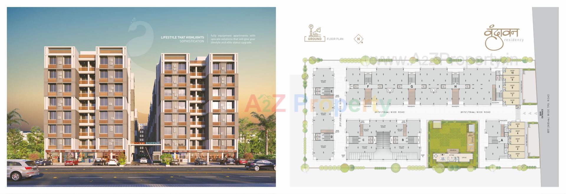 Layout of real estate project Vrundavan Residency located at Borisana, Gandhinagar, Gujarat