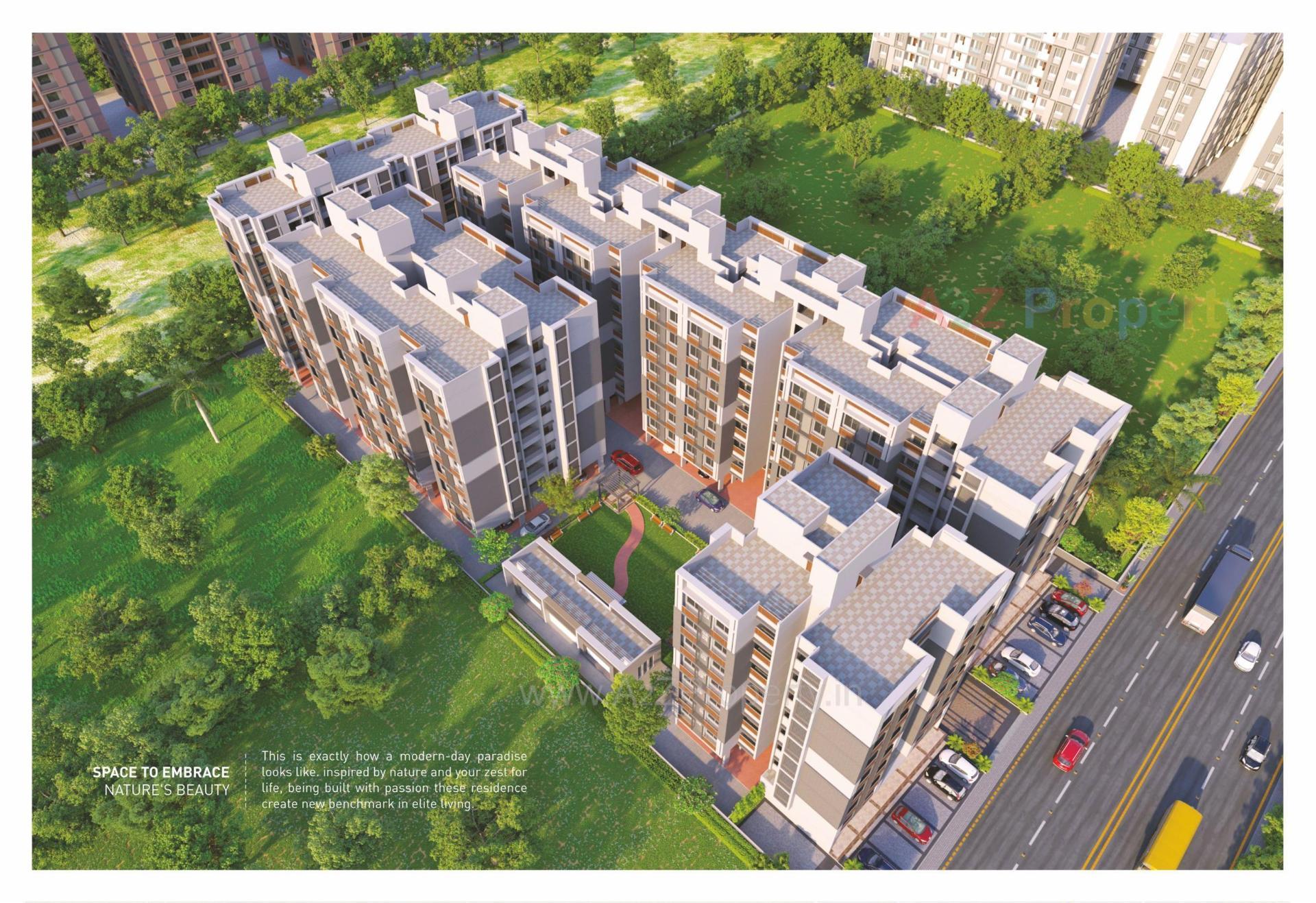 3D Elevation of real estate project Vrundavan Residency located at Borisana, Gandhinagar, Gujarat