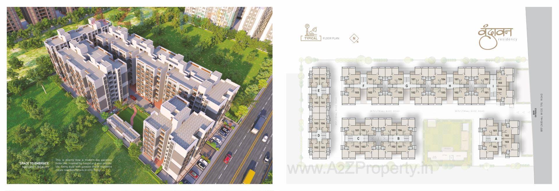 Layout of real estate project Vrundavan Residency located at Borisana, Gandhinagar, Gujarat