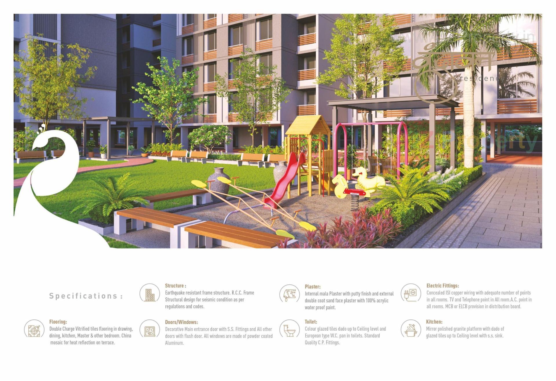 3D Elevation of real estate project Vrundavan Residency located at Borisana, Gandhinagar, Gujarat