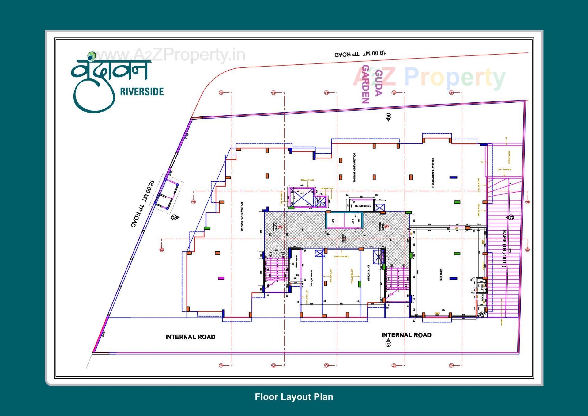 Layout of real estate project Vrundavan Riverside located at Raisan, Gandhinagar, Gujarat