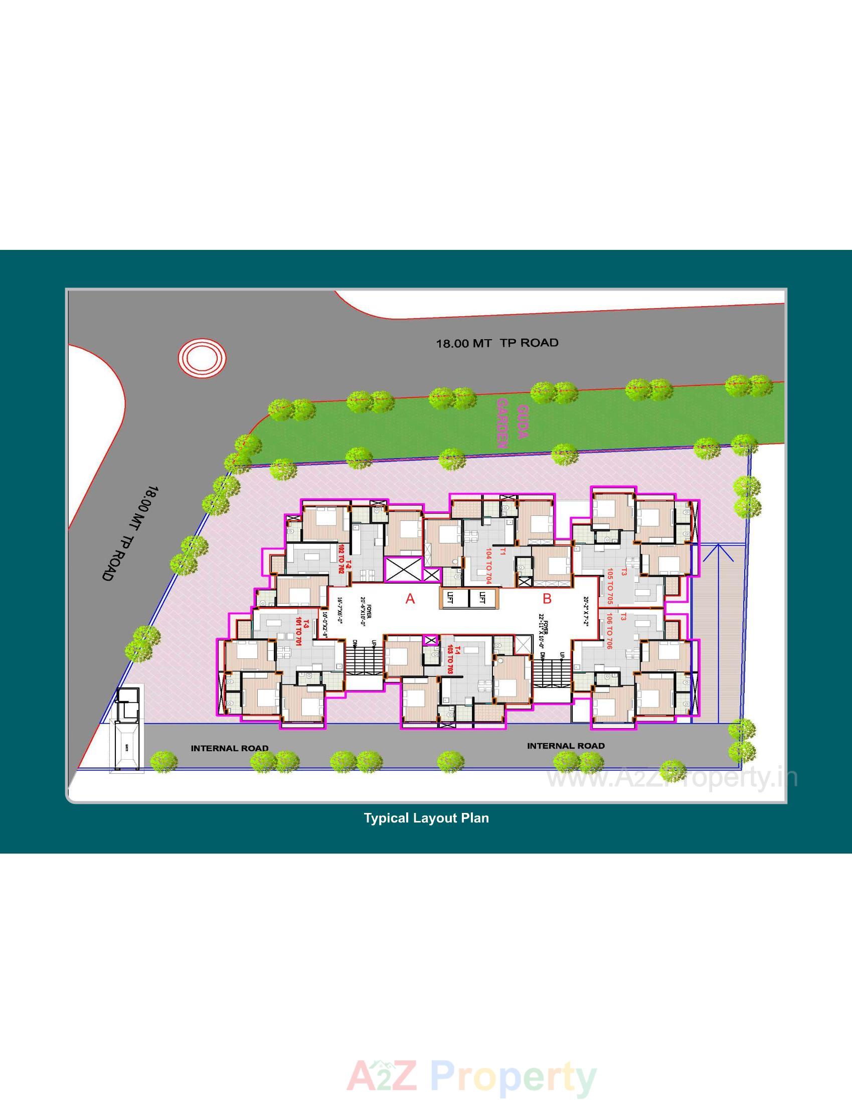 Layout of real estate project Vrundavan Riverside located at Raisan, Gandhinagar, Gujarat
